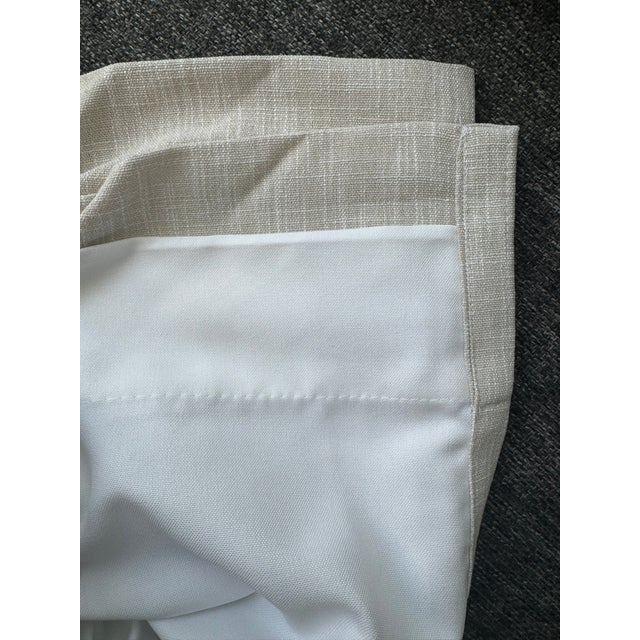 2020s Custom Extra-Long Natural Linen Drapery Panels – 100”w X 216”l – Lined, Grommet Top – Set of 2 For Sale - Image 5 of 8