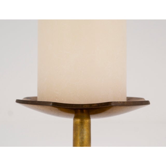 Gold Mid-Century Minimalist Brass Table Candlestick, 1960s For Sale - Image 8 of 16