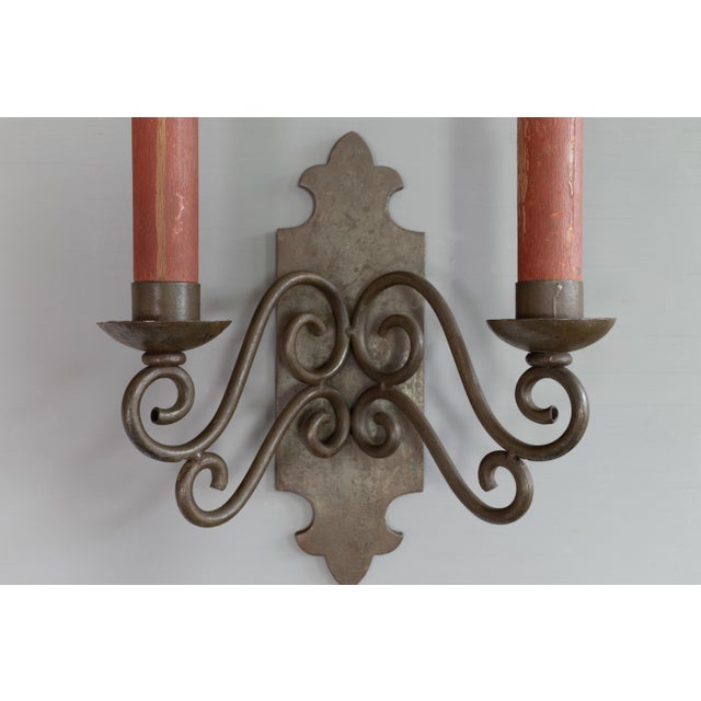 Vintage Wall Mounted Light in Steel, 1920s For Sale - Image 6 of 10
