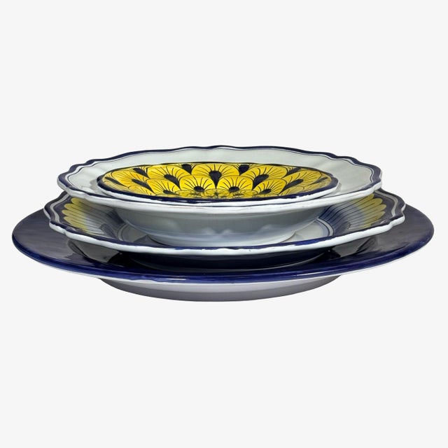 Stratificata 4-Piece Hand-Painted Italian Place Setting For Sale - Image 9 of 11
