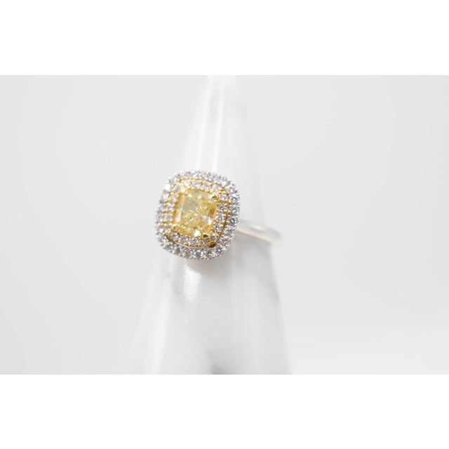 Light Yellow Mid 20th Century Gia Yellow Diamond Ring, Size 7 For Sale - Image 8 of 14