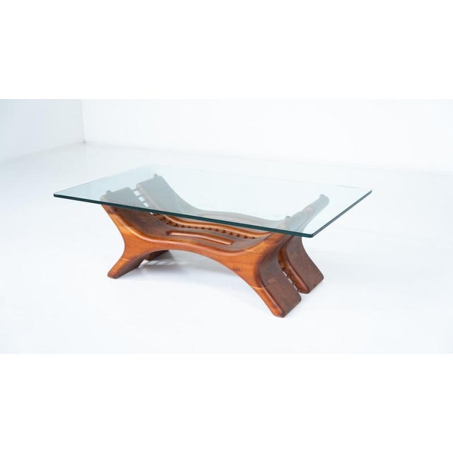 Mid-Century Coffee Table in Wood and Glass, Italy, 1960s For Sale - Image 3 of 15