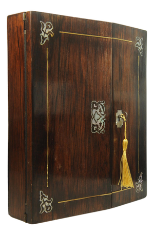 19th Century Rosewood Writing Slope with Inlay, Set of 5