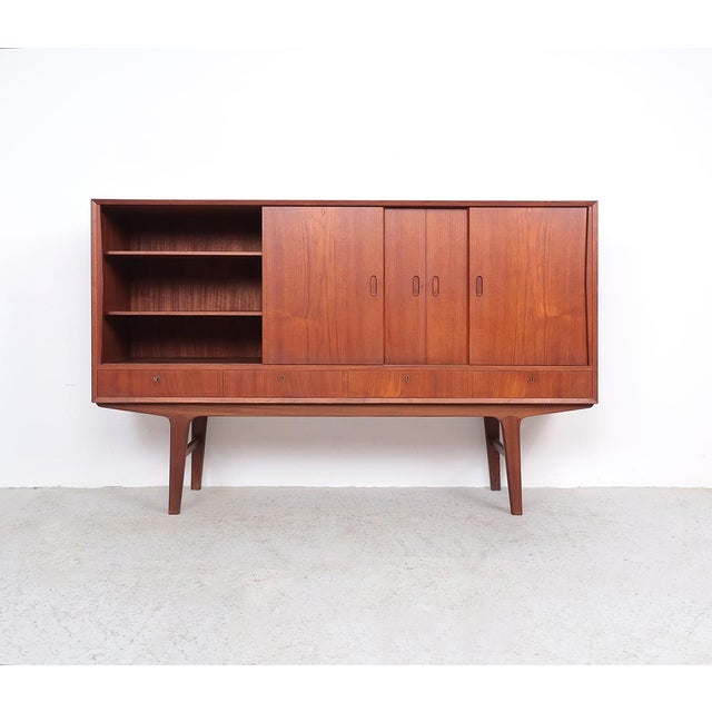 Vintage Danish Teak Highboard, 1960s For Sale - Image 4 of 17