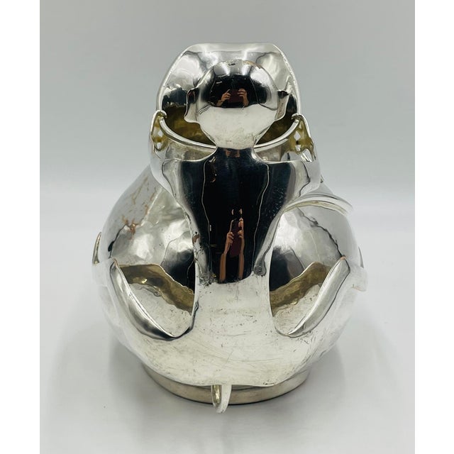 1980s Emilia Castillo Silver-Plated Monkey Pitcher, Mexican Modernism For Sale In Los Angeles - Image 6 of 18