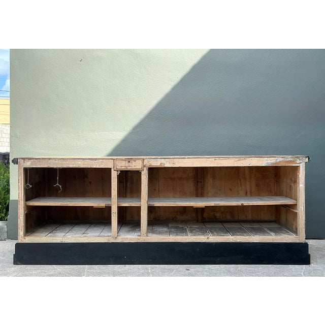 Wood Vintage Distressed Store Counter For Sale - Image 7 of 12