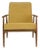 Fox Lounge Chair in Mustard Velvet and Dark Wood, 2023 For Sale