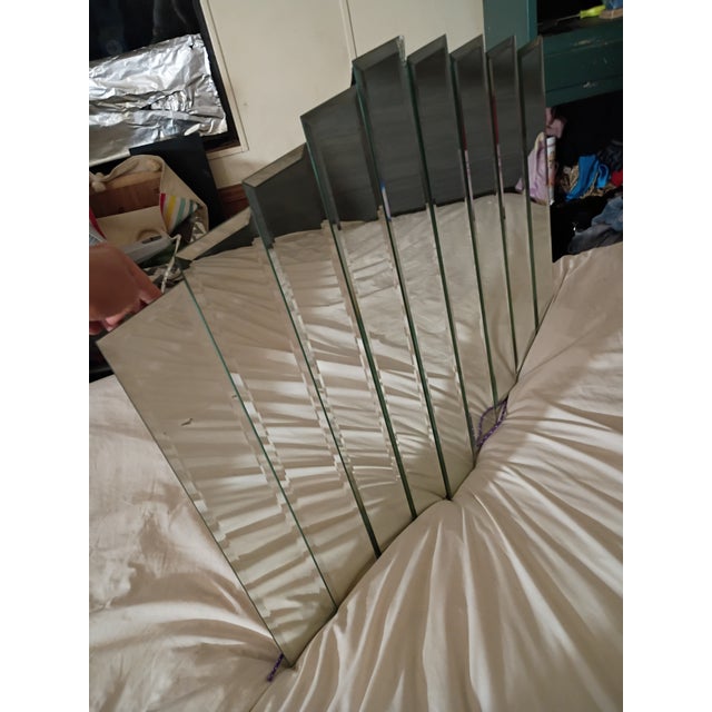 Vintage 1980s Postmodern Art Deco Revival 9- Panel Beveled Step Mirror For Sale - Image 16 of 17