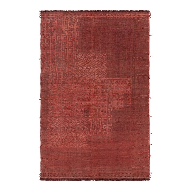Rug & Kilim’s Moroccan Style Rug in Red with Geometric Patterns - 6x9 For Sale