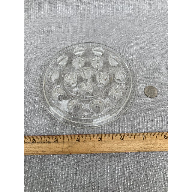 Mid 20th Century Vintage Large Round Glass Flower Pin Frog For Sale - Image 5 of 9