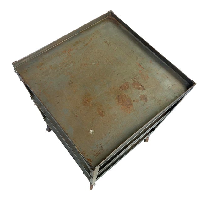 Metal Pr. MCM Industrial Rolling Side Tables For Sale - Image 7 of 18