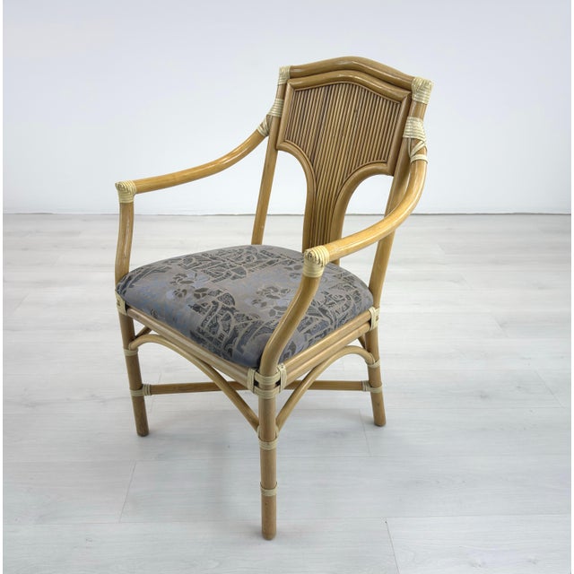 Italian Bamboo and Rattan Armchairs - Set of 6 For Sale - Image 9 of 11