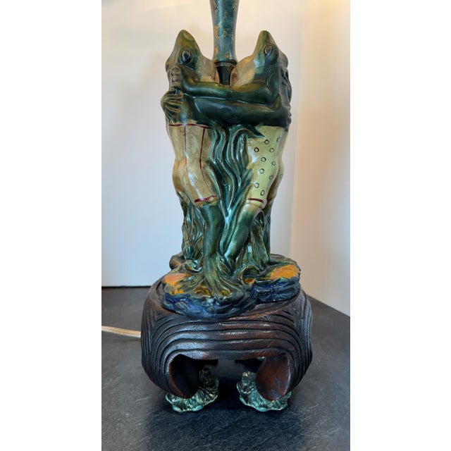 Dark Green Vintage Frederick Cooper Frogs Lamps, a Pair For Sale - Image 8 of 18
