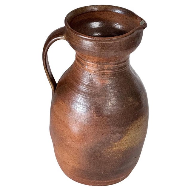 French Handcrafted Studio Stoneware Pitcher, 1950s For Sale - Image 11 of 11