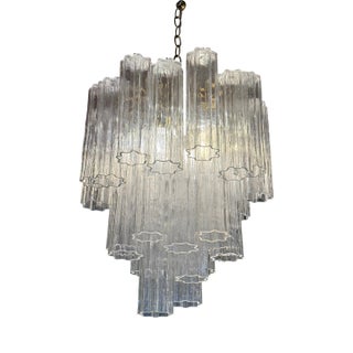 Vintage Three Tiered Tronchi Murano Glass Chandelier For Sale