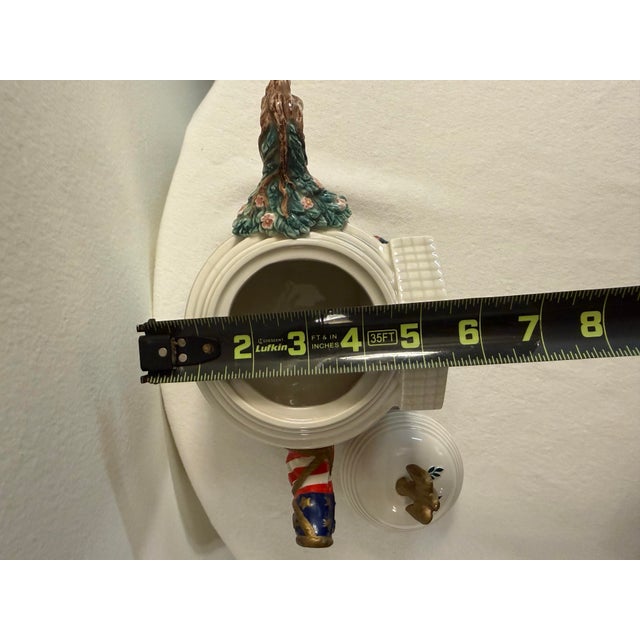 White 1990s Limited Edition "The Jefferson Memorial" Teapot With Lid Produced by Fitz and Floyd For Sale - Image 8 of 13