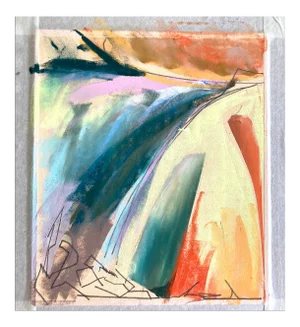 "Landscape" Contemporary Abstract Pastel Drawing by Erik Sulander