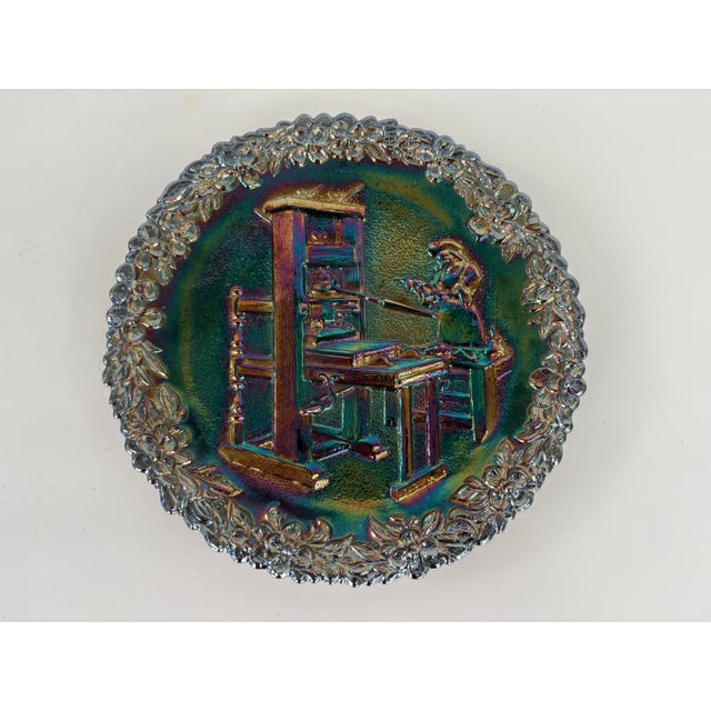 Set of 4 Vintage Fenton Art Glass Amethyst Iridescent Commemorative Plates, 1970–1972 For Sale - Image 10 of 11