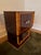 1990s Pair of Sculptural Art Deco Revival Burlwood Nightstands With Green Glass Tops For Sale - Image 4 of 6