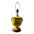 Mid 20th C. Neoclassical Yellow + Black Toile Table Lamp For Sale