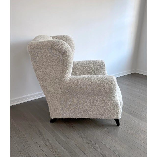 Wood Vintage Fendi Casa Armchair in Gurion Alpaca Teddy Boucle For Sale - Image 7 of 10