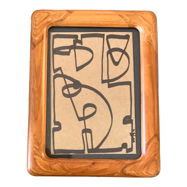 Contemporary Original Wayne Cunningham Abstract Marker Drawing Vintage Tabletop Frame For Sale