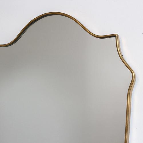 Gio Ponti Mid-Century Italian Wall Mirror with Brass Frame, 1960s For Sale - Image 4 of 14