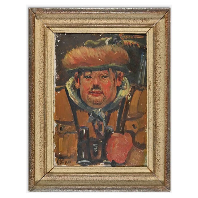 Unknown, The Hunter, Oil on Board, 1952, Framed For Sale