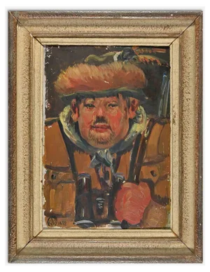 Unknown, The Hunter, Oil on Board, 1952, Framed