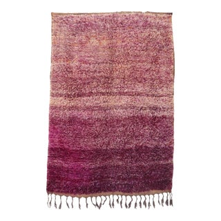 Moroccan Purple Plain Rug - 6'4" X 8'11" Ft For Sale