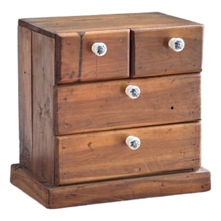 Early-20th Century Primitive Countertop Storage Chest For Sale