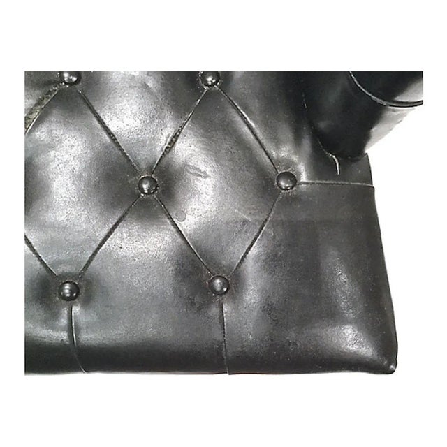 Vintage Mid CenturyTufted Leather Bergère For Sale In Atlanta - Image 6 of 10