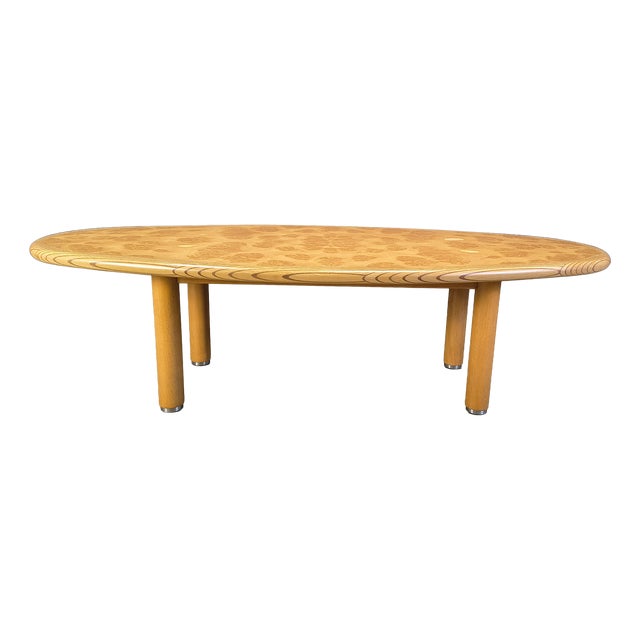 Dining Table in Burl and Elm Wood, 1980s For Sale