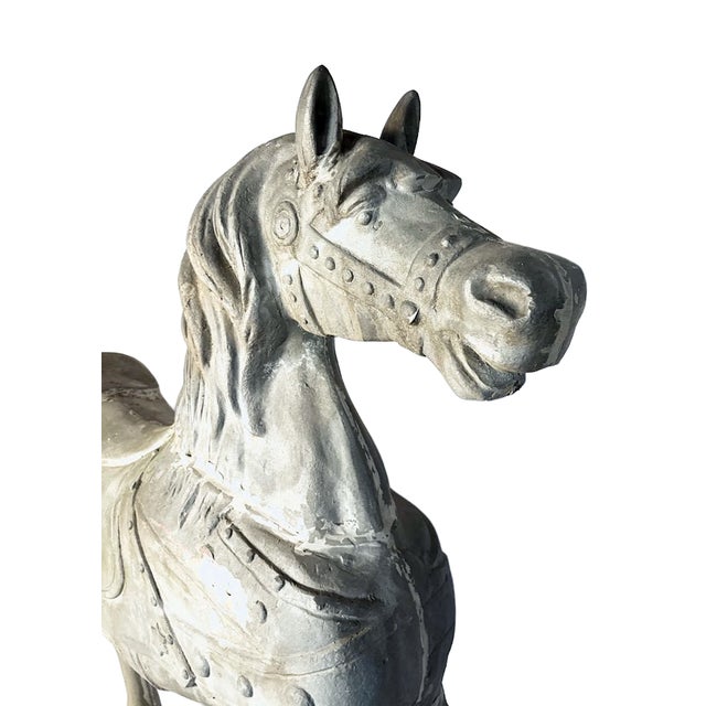 Mid 20th Century Vintage Cast Metal Coca-Cola Carousel Horse on Embossed Base For Sale - Image 5 of 13