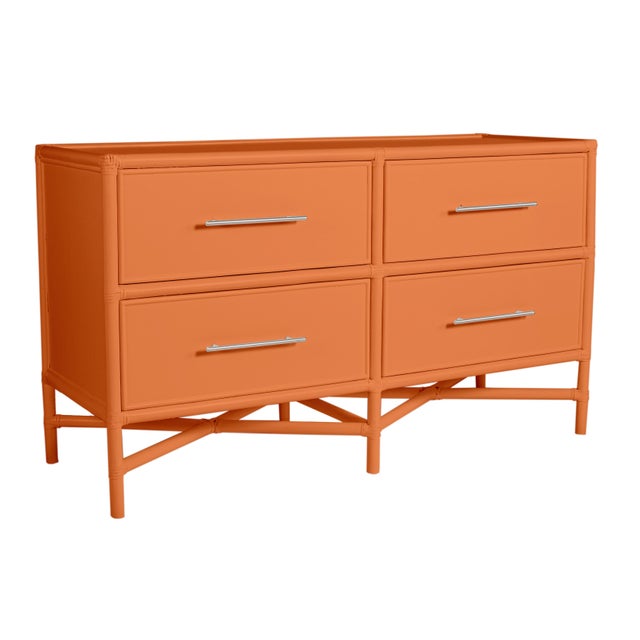 Contemporary Verona Four-Drawer Dresser in Citrus Orange For Sale - Image 3 of 6