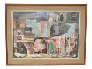 Maryn Hunzeker "Explorers" Original Casein Painting c.1960
