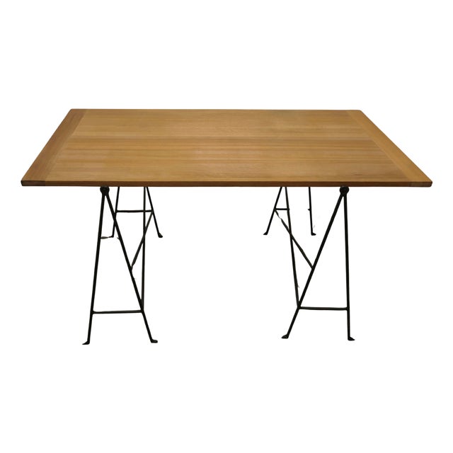 Danish Minimalist Sawhorse Desk, 1950s For Sale