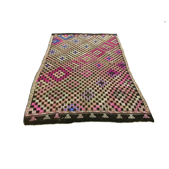 Textile 1970s Vintage Turkish Handmade Rug- 5'6" x 8'9" For Sale - Image 7 of 7