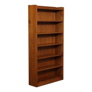 Stickley Mission Collection Oak Tall Open Home Office Bookcase For Sale