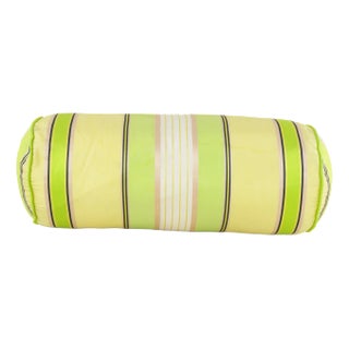 Fresh Citrus Stripe Bolster Pillow For Sale