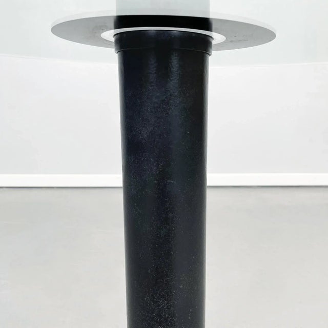 Black Italian Modern Coffee Table in Green Glass, Black Metal and Grey Stone, 1980s For Sale - Image 8 of 12