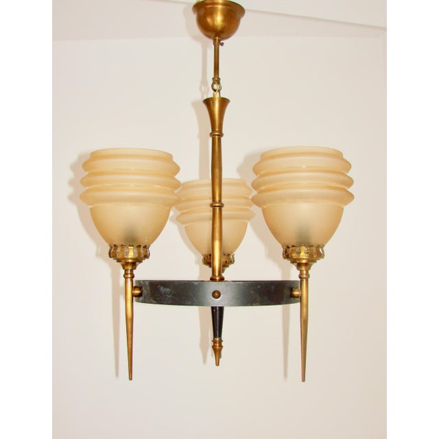 Mid-Century Modern Glass Chandelier, 1960s For Sale - Image 10 of 11