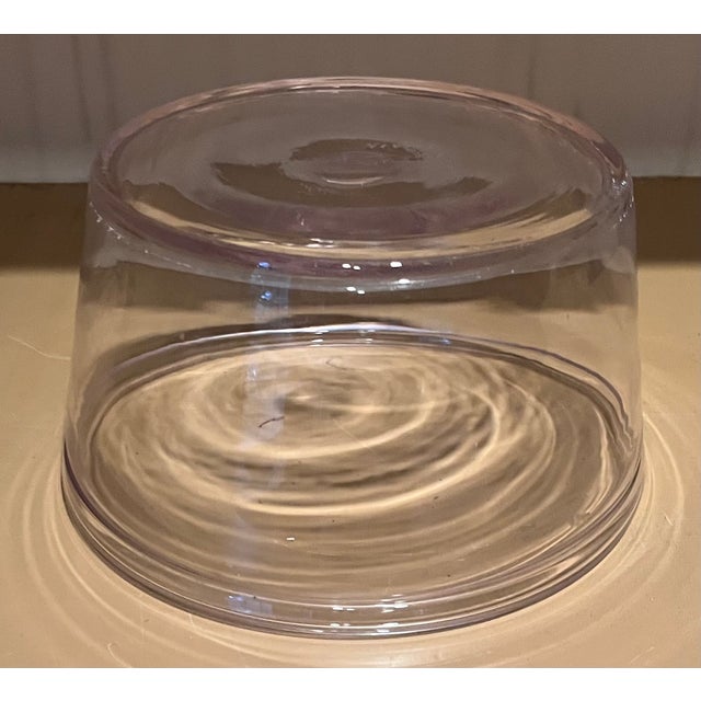 Transparent Antique 19th Century American Free Form Blown Glass Bowl With Rolled Lip and Polished Pontil For Sale - Image 8 of 17