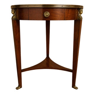 Early 19th Century Empire Mahogany Pedestal Table with Black Marble Top and Gilt Bronze Mounts For Sale