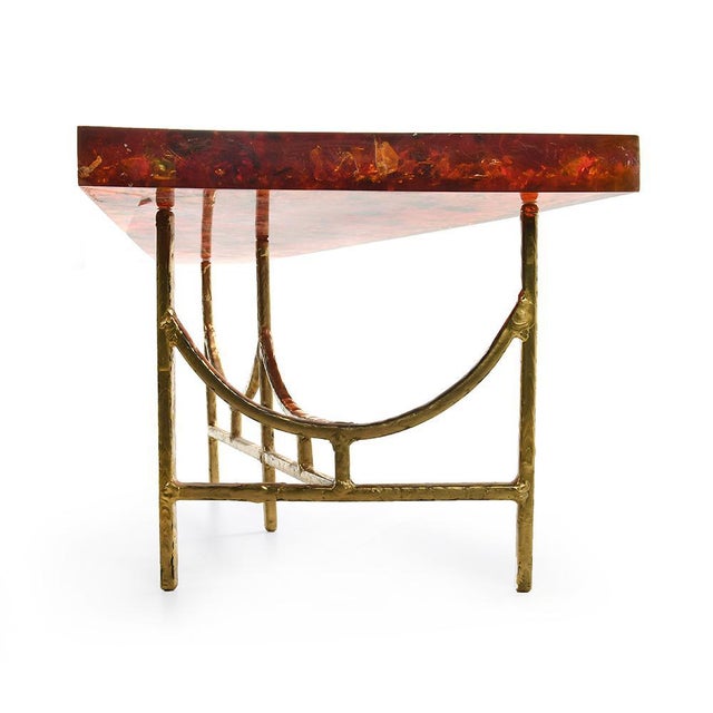 1980s Coffee Table in Fractal Resin by Henri Fernandez For Sale - Image 5 of 7