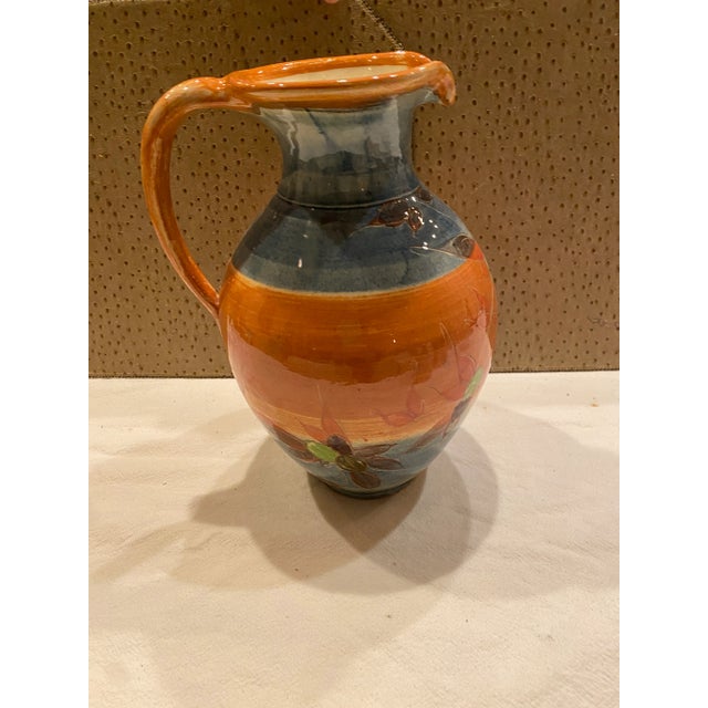 1980s French Provence Multi-Color Glazed Decorative Ceramic Pitcher For Sale In New York - Image 6 of 10