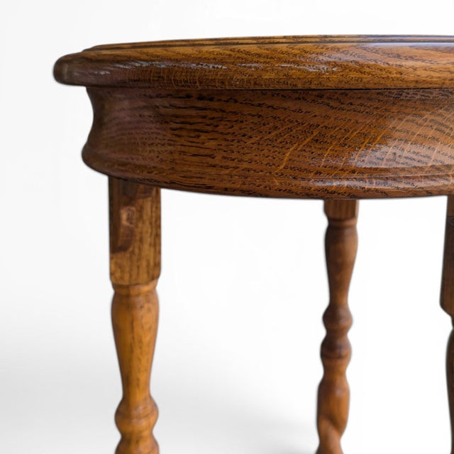Chestnut Vintage Solid Oak Barley-Twist Plant Stand For Sale - Image 8 of 16
