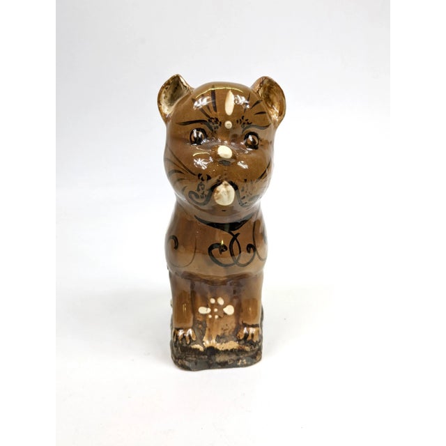 19th Century Ceramic Cat Candle Holder For Sale - Image 9 of 9