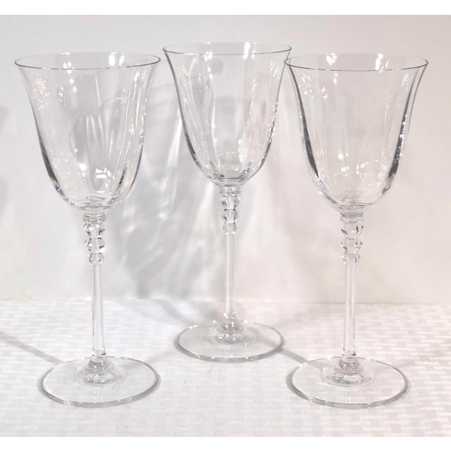 Vintage Mikasa Sonata Glasses Platinum Trim Water Goblets Set of 3