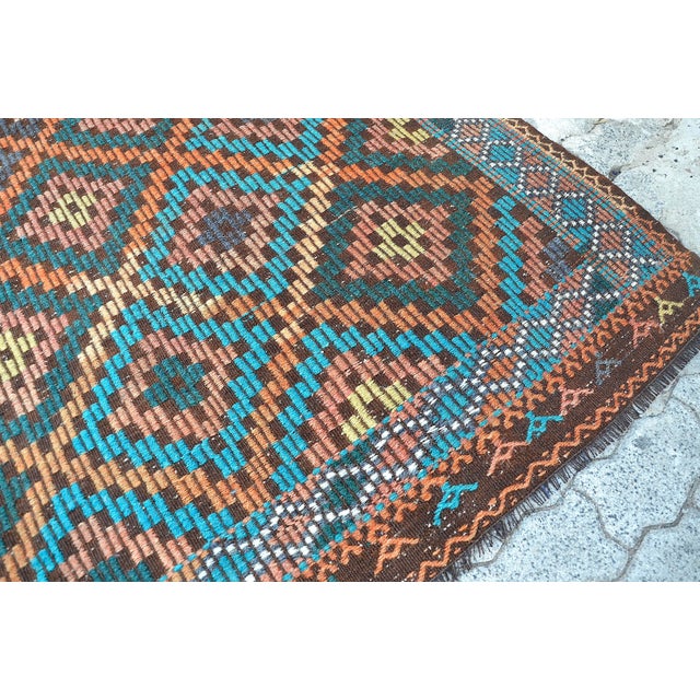 1960s Vintage Kilim Rug For Sale - Image 9 of 11
